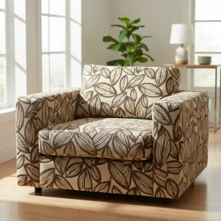 Decoration fabric jacquard Folia chocolat