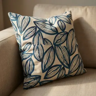 Decoration fabric jacquard Folia bleu