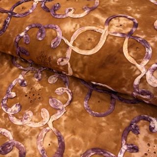 Cotton fabric TIE DYE EMBROIDERY Elise tape design B