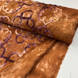 Cotton fabric TIE DYE EMBROIDERY Elise tape design B