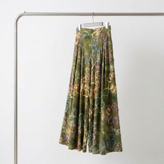 Cotton fabric TIE DYE EMBROIDERY Elise tape design A