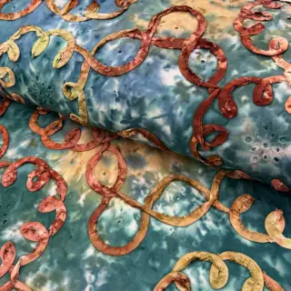 Cotton fabric TIE DYE EMBROIDERY Elise tape design C