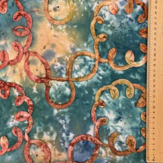 Cotton fabric TIE DYE EMBROIDERY Elise tape design C