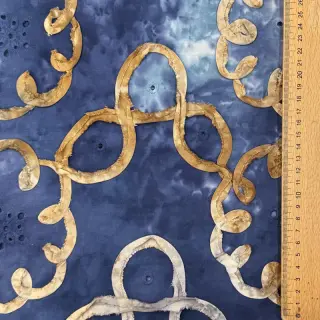 Cotton fabric TIE DYE EMBROIDERY Elise tape design D