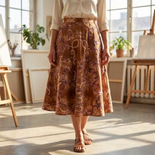 Cotton fabric TIE DYE EMBROIDERY Elise tape design B