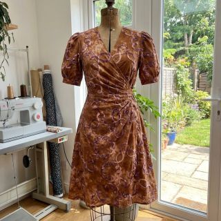 Cotton fabric TIE DYE EMBROIDERY Elise tape design B