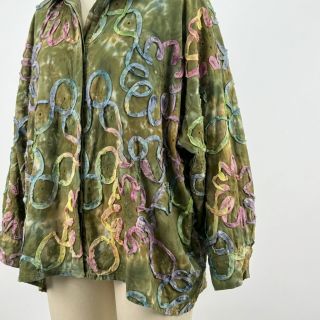 Cotton fabric TIE DYE EMBROIDERY Elise tape design A