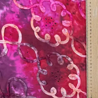 Cotton fabric TIE DYE EMBROIDERY Elise tape design E