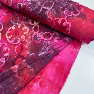 Cotton fabric TIE DYE EMBROIDERY Elise tape design E