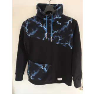 Sweat fabric Lightning black digital print
