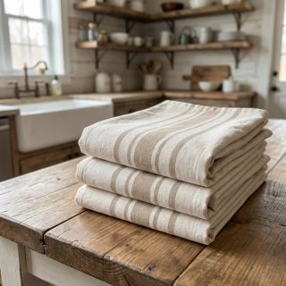 Decoration fabric Bernadette stripe ficelle