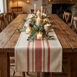 Decoration fabric Bernadette stripe terracotta