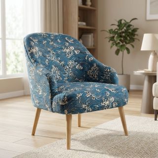Decoration fabric jacquard Swell allover bleu