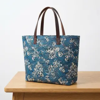 Decoration fabric jacquard Swell allover bleu