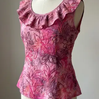 Cotton fabric TIE DYE Chenille manon design C