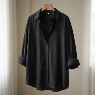 Cotton fabric WASHED black