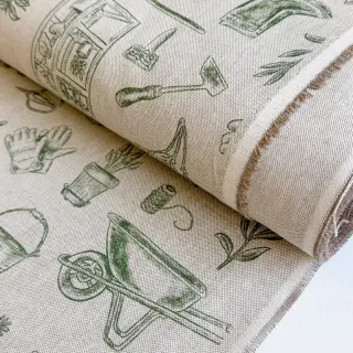 Decoration fabric Linenlook Garden Plant Tool digital print