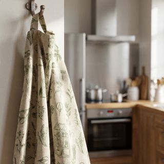 Decoration fabric Linenlook Garden Plant Tool digital print