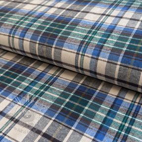 Cotton fabric YARN DYED CHECK BRUSHED blue