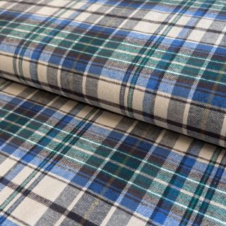 Cotton fabric YARN DYED CHECK BRUSHED blue