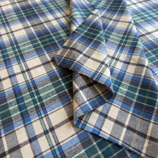 Cotton fabric YARN DYED CHECK BRUSHED blue