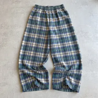 Cotton fabric YARN DYED CHECK BRUSHED blue