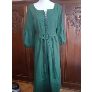 Linen enzyme washed 170 g forest green