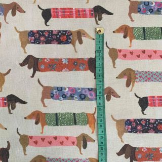 Decoration fabric premium Family Dachshund digital print