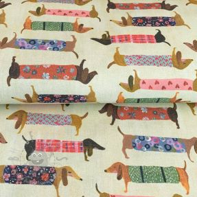 Decoration fabric premium Family Dachshund digital print