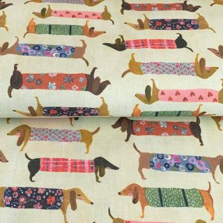 Decoration fabric premium Family Dachshund digital print