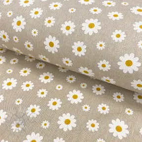 Decoration fabric Linenlook Daisies
