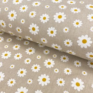 Decoration fabric Linenlook Daisies