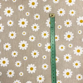 Decoration fabric Linenlook Daisies