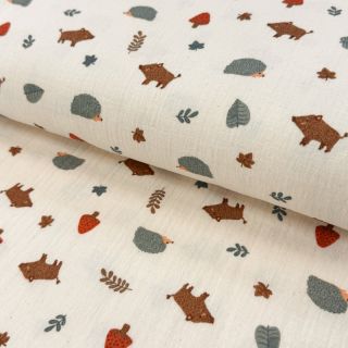 Double gauze/muslin Forest animals ORGANIC SIMPLY NATURAL