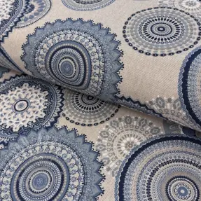 Decoration fabric Linenlook premium Geometric mandala