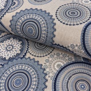 Decoration fabric Linenlook premium Geometric mandala