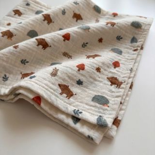 Double gauze/muslin Forest animals ORGANIC SIMPLY NATURAL