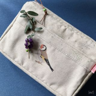 Decoration fabric Linenlook Tiny Garden Birds