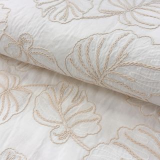 Cotton fabric VOILE EMBROIDERY Kady off white