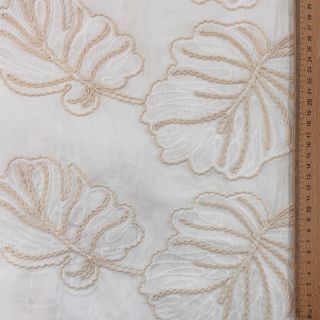 Cotton fabric VOILE EMBROIDERY Kady off white