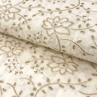 Cotton fabric VOILE EMBROIDERY Kiara off white
