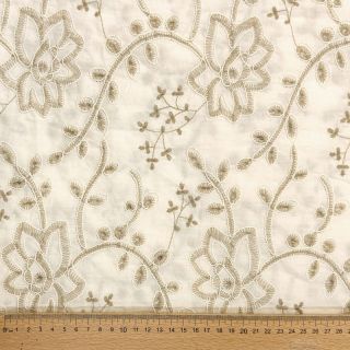 Cotton fabric VOILE EMBROIDERY Kiara off white