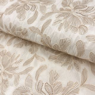 Cotton fabric VOILE EMBROIDERY Kim off white