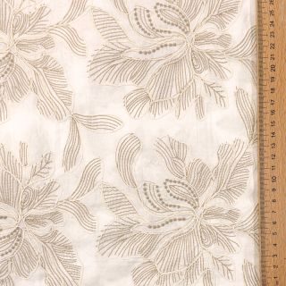 Cotton fabric VOILE EMBROIDERY Kim off white