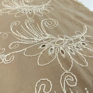 Cotton fabric VOILE EMBROIDERY Kokka natural