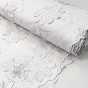 Cotton fabric EMBROIDERY Bellagio white