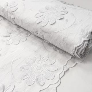 Cotton fabric EMBROIDERY Bellagio white