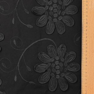 Cotton fabric EMBROIDERY Bellagio black
