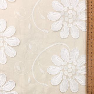 Cotton fabric EMBROIDERY Bellagio butter
