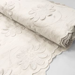 Cotton fabric EMBROIDERY Bellagio off white